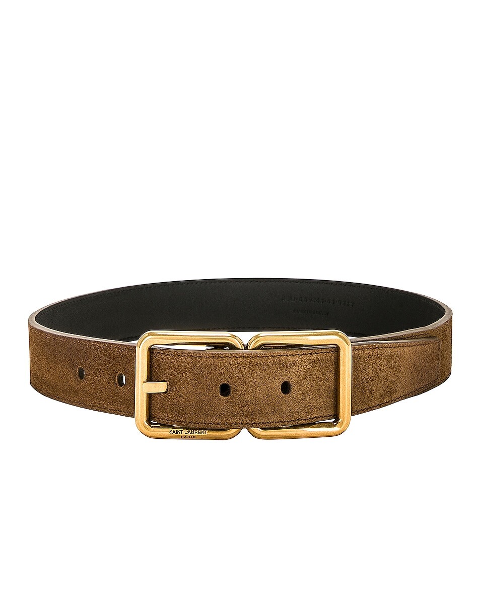

Ремень Saint Laurent Double Buckle, цвет Dark Land
