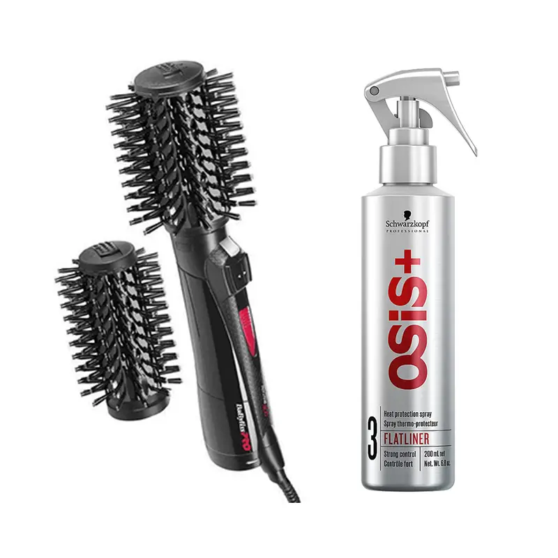 

Набор для волос: фен и плойка Babyliss Pro Rotating 800 And Osis Flatliner, 200 мл