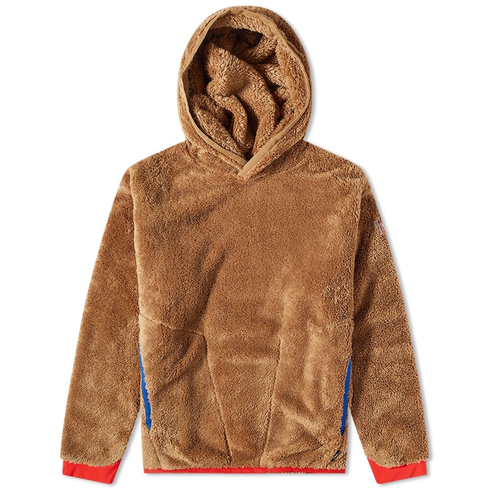 

Moncler Grenoble флисовая толстовка с капюшоном, коричневый