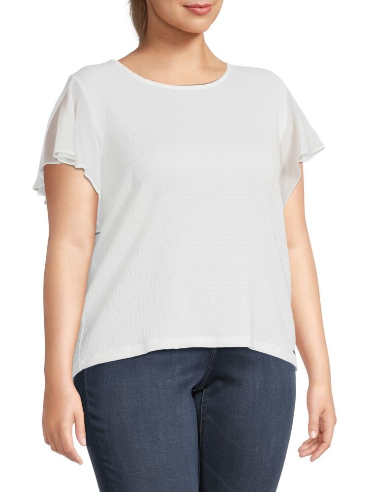 

Плюс присборенный топ Calvin Klein, цвет Soft White