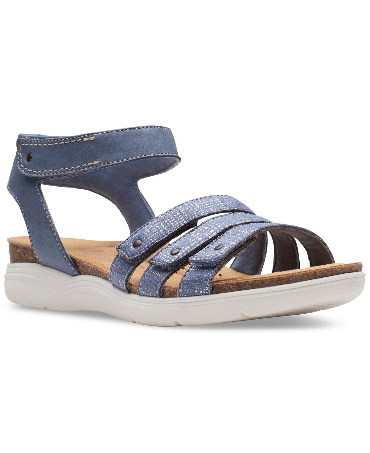

Женские комфортные сандалии April Dove с шипами и ремешками Clarks, синий