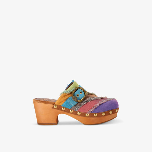 

Тканые сабо mayfair на каблуке, украшенные пряжками Kurt Geiger London, мультиколор