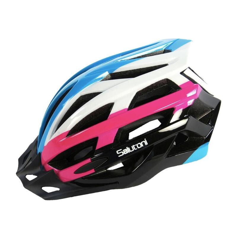 Женский велосипедный шлем Salutoni - Синий Белый Розовый - 58-61 см Volare Bicycles, цвет blau