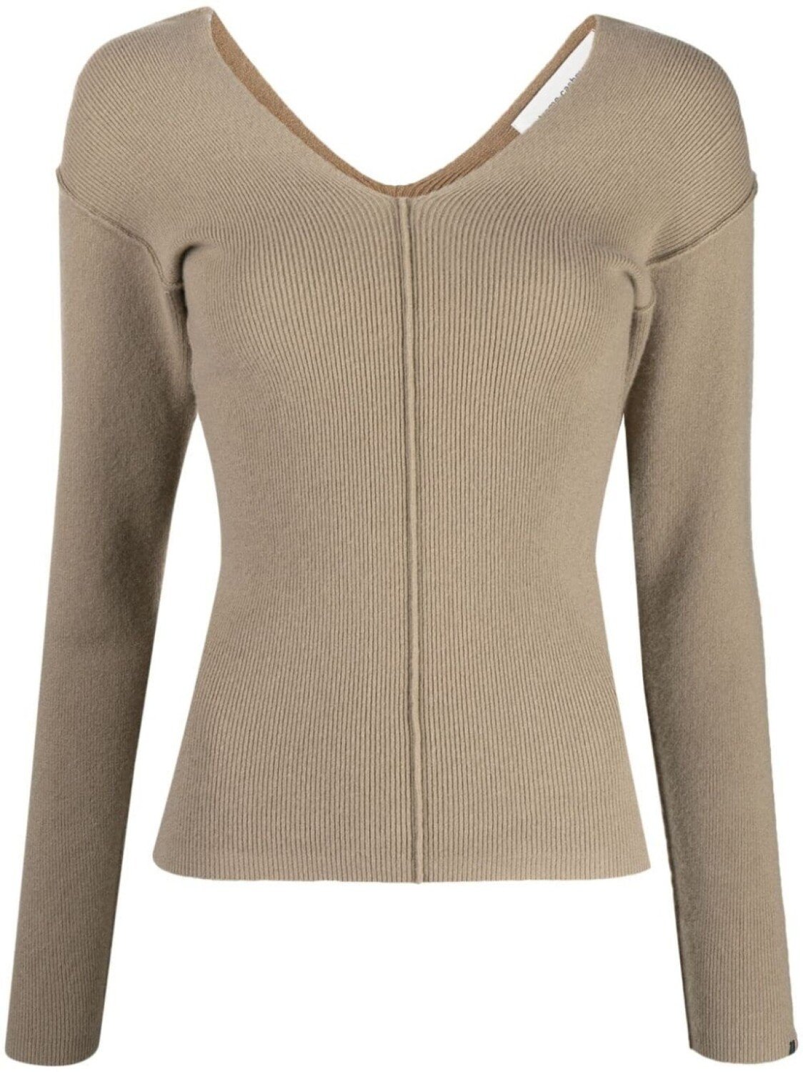 

extreme cashmere топ в рубчик с V-образным вырезом, коричневый