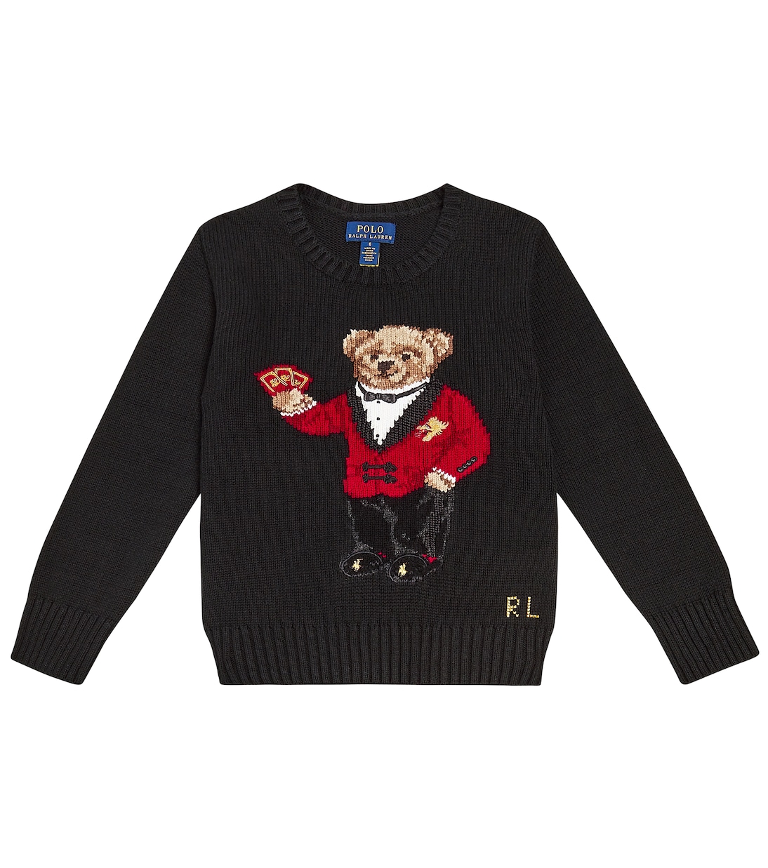 Хлопковый свитер с вышивкой polo bear Polo Ralph Lauren Kids, черный мужские кепки polo ralph lauren черные 710548524012 черный