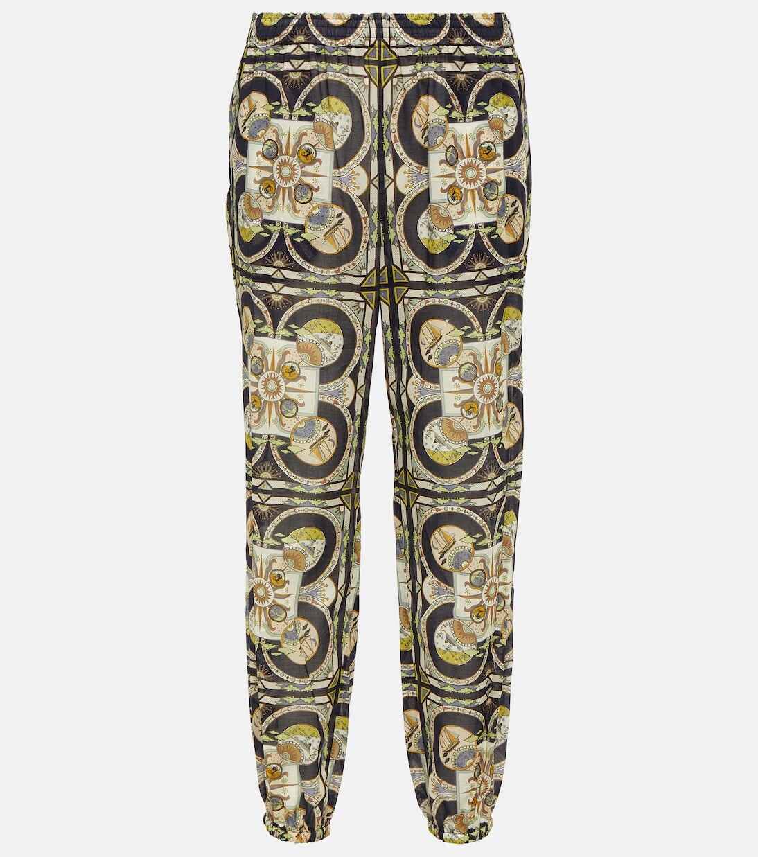 

Зауженные брюки из хлопка с принтом Tory Burch, мультиколор