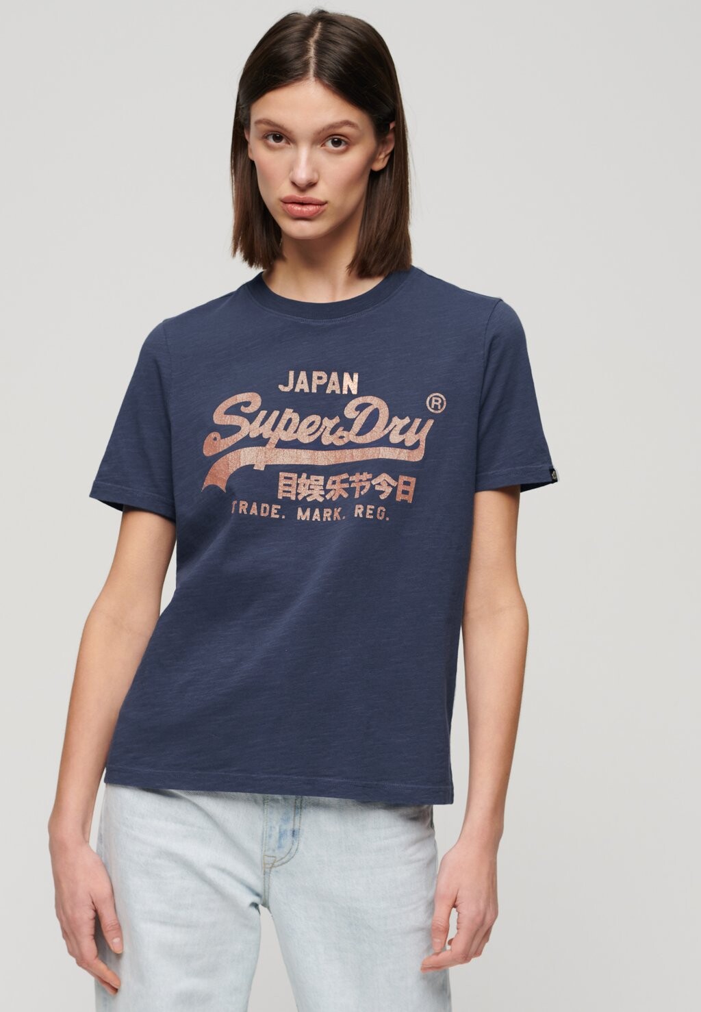 

Футболка с принтом LOGO Superdry, синий
