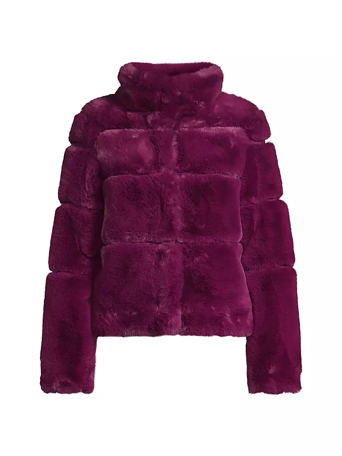 Пальто из искусственного меха «Ривьера» Milly, фиолетовый брелок carolon сердце из меха фиолетовый