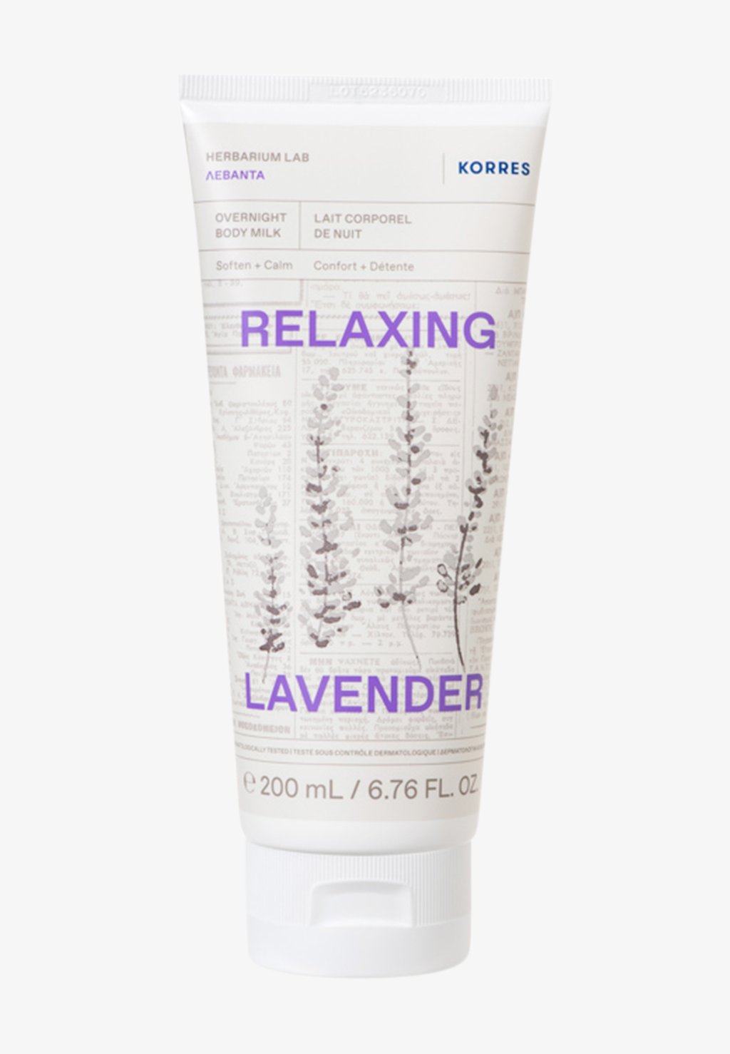 Увлажнение Relaxing Lavender Overnight Body Milk KORRES