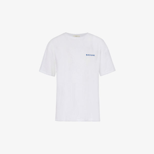 

Фирменная футболка свободного кроя из органического хлопка Rag & Bone, белый