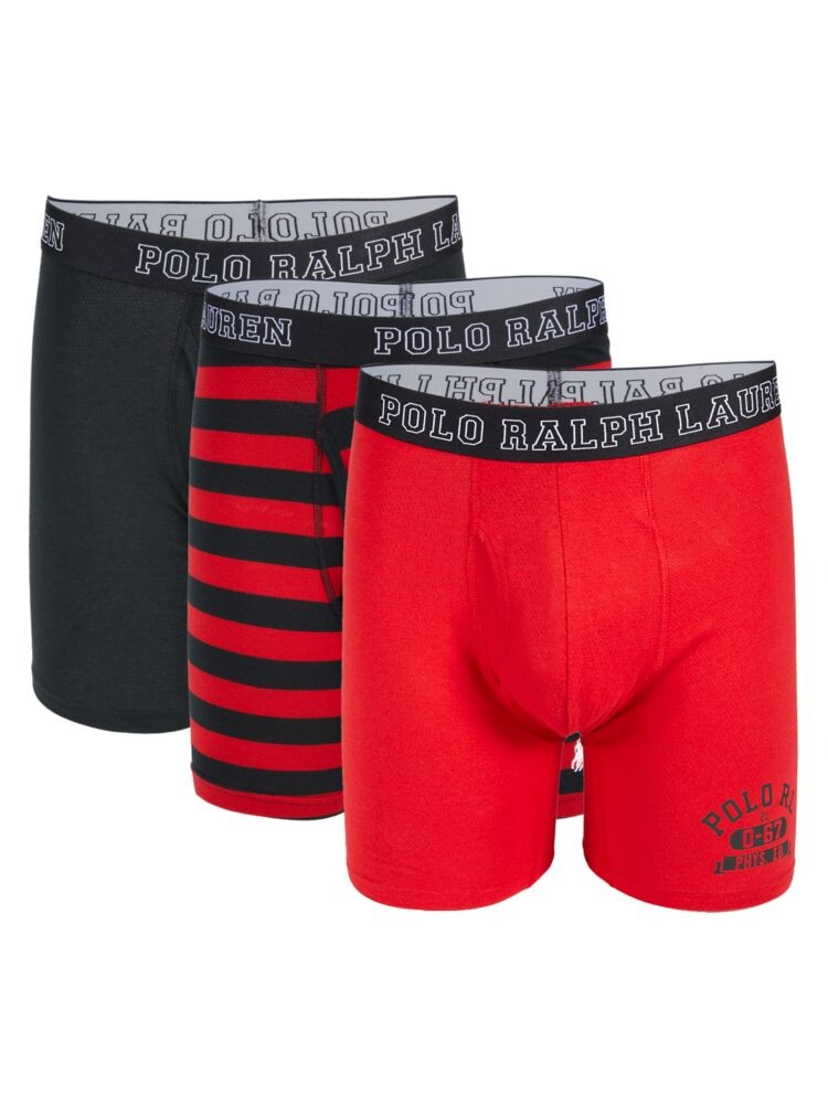 

Комплект из 3 трусов-боксеров с логотипом Polo Ralph Lauren, красный