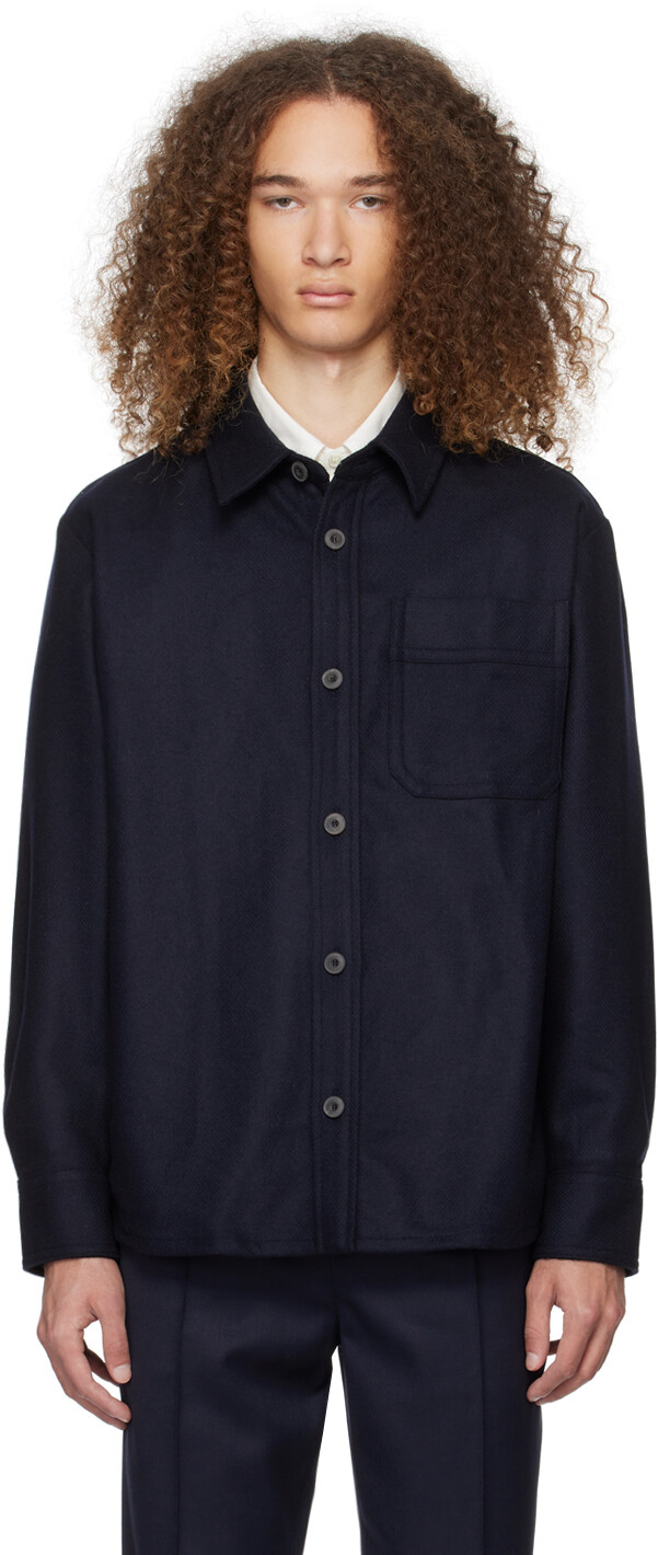 

Темно-синяя рубашка Basile A.P.C., цвет Dark navy