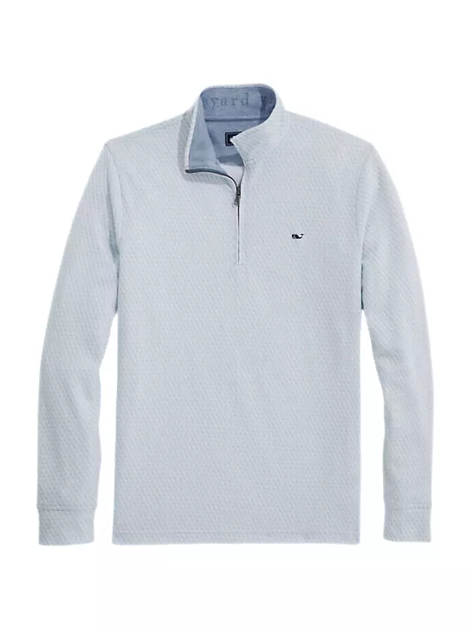 

Толстовка из смесового хлопка с морской водой и молнией четверть Vineyard Vines, цвет jake blue