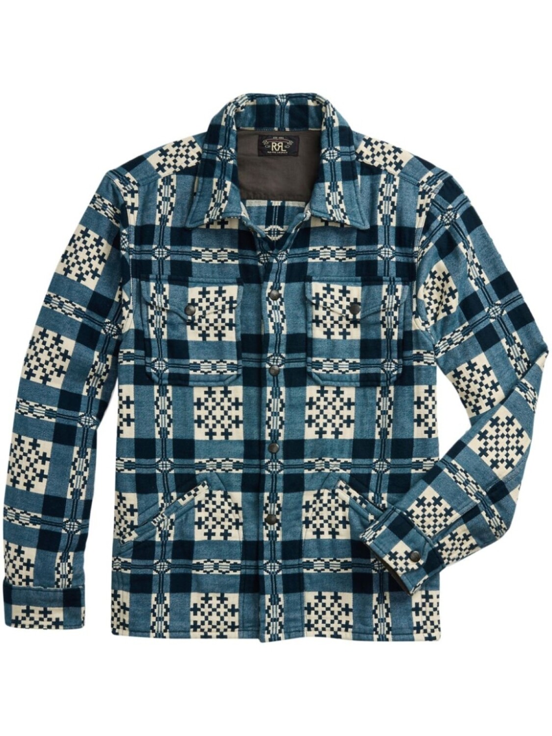 

Ralph Lauren RRL жаккардовая рубашка с длинными рукавами, синий
