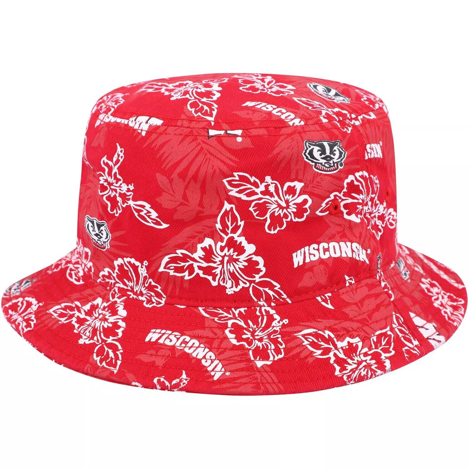 

Мужская панама с цветочным принтом Reyn Spooner Red Wisconsin Badgers
