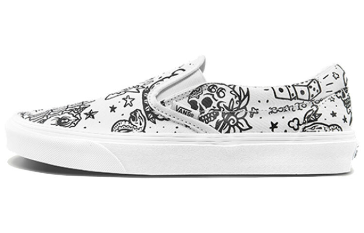 

Туфли-слипоны Vans для скейтбординга унисекс Tattoo/True White