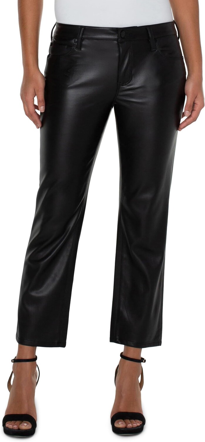 

Брюки Vegan Leather Kennedy Crop Straight Liverpool Los Angeles, черный