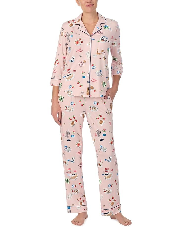 

Пижама Kate Spade New York Long 3/4 Sleeve PJ Set, цвет Brunch Date