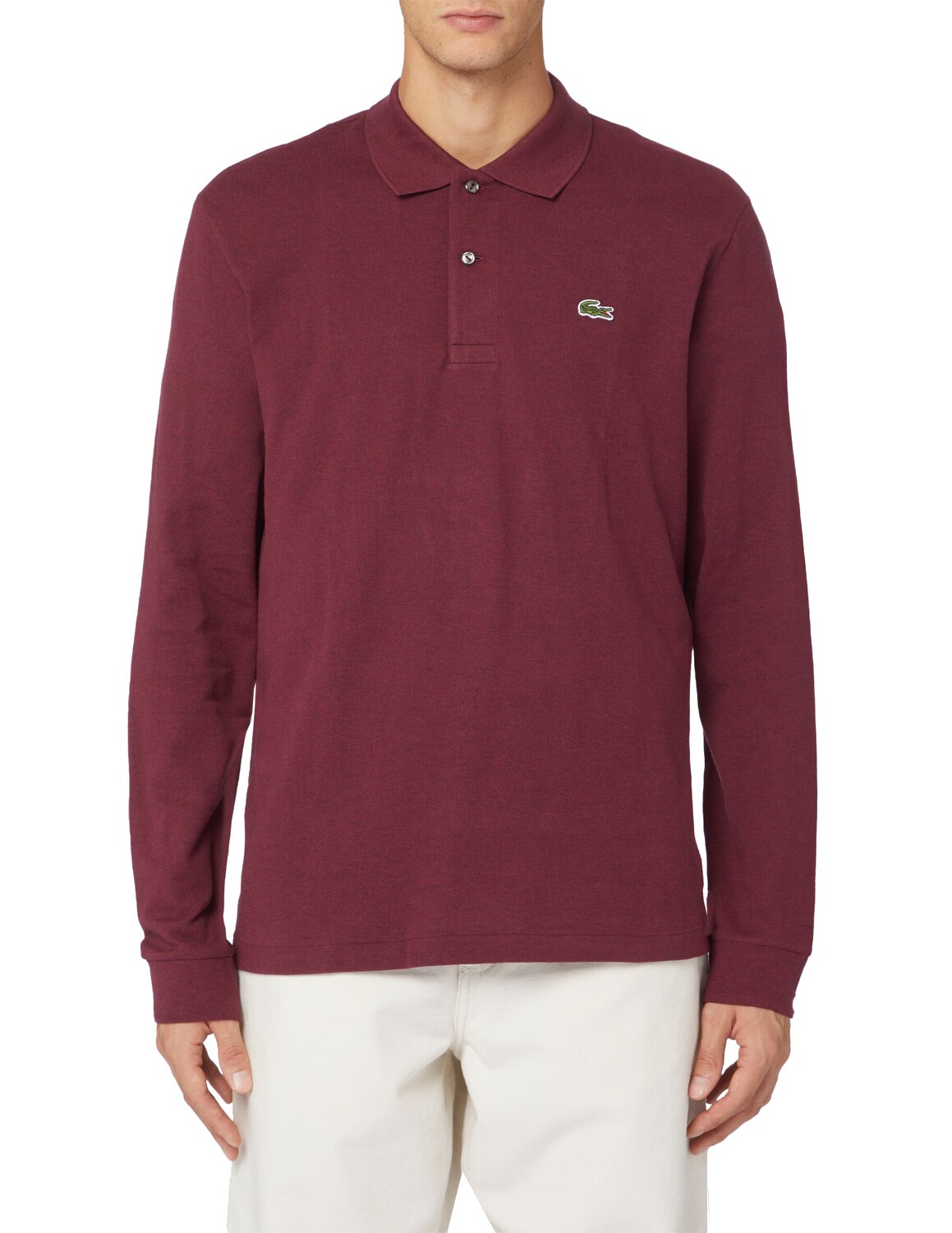

Рубашка поло классического кроя с длинными рукавами Lacoste, красный