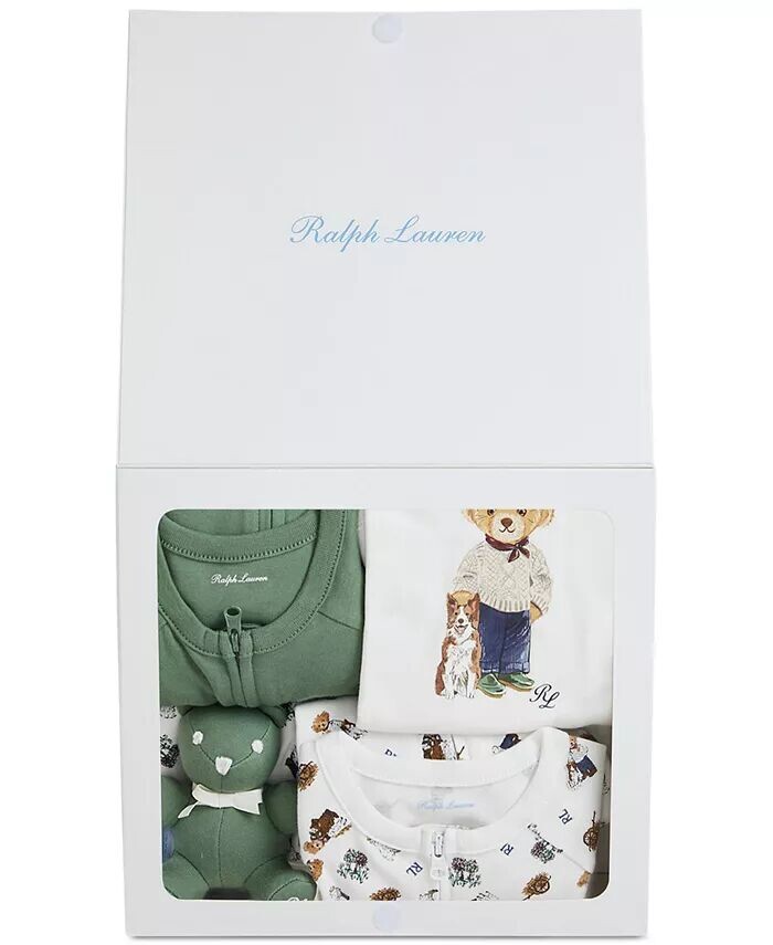 

Подарочный набор с мишкой-поло для маленьких мальчиков Polo Ralph Lauren, слоновая кость/кремовый