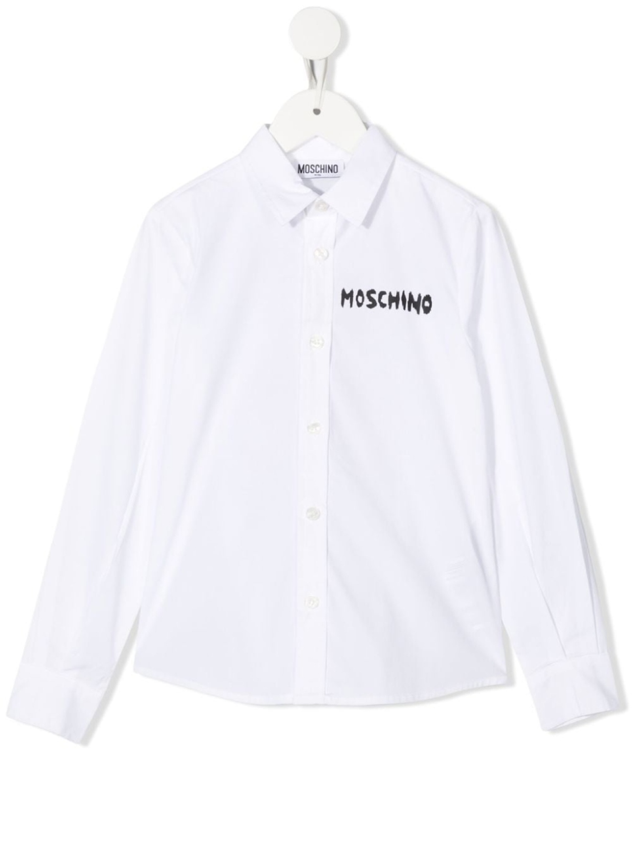 

Рубашка с длинными рукавами и логотипом Moschino Kids, белый