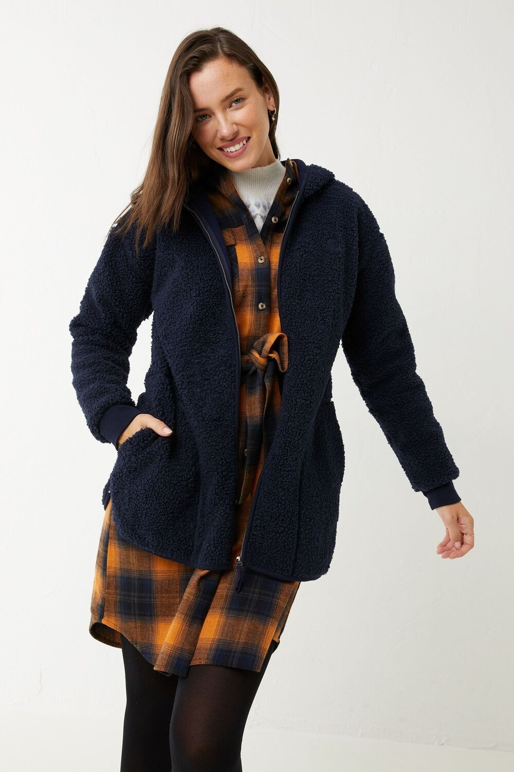 

Толстовка FatFace Lymington из искусственной овчины Fat Face, синий
