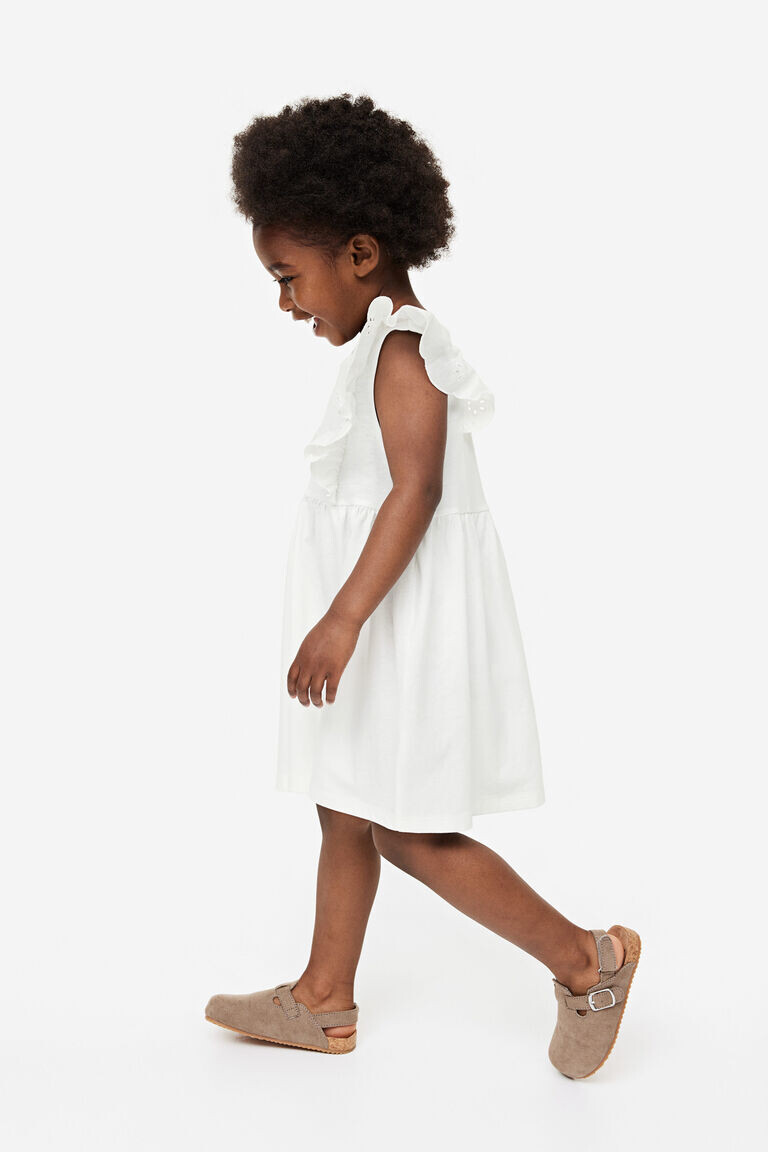 

Платье broderie anglaise с оборками H&M, белый