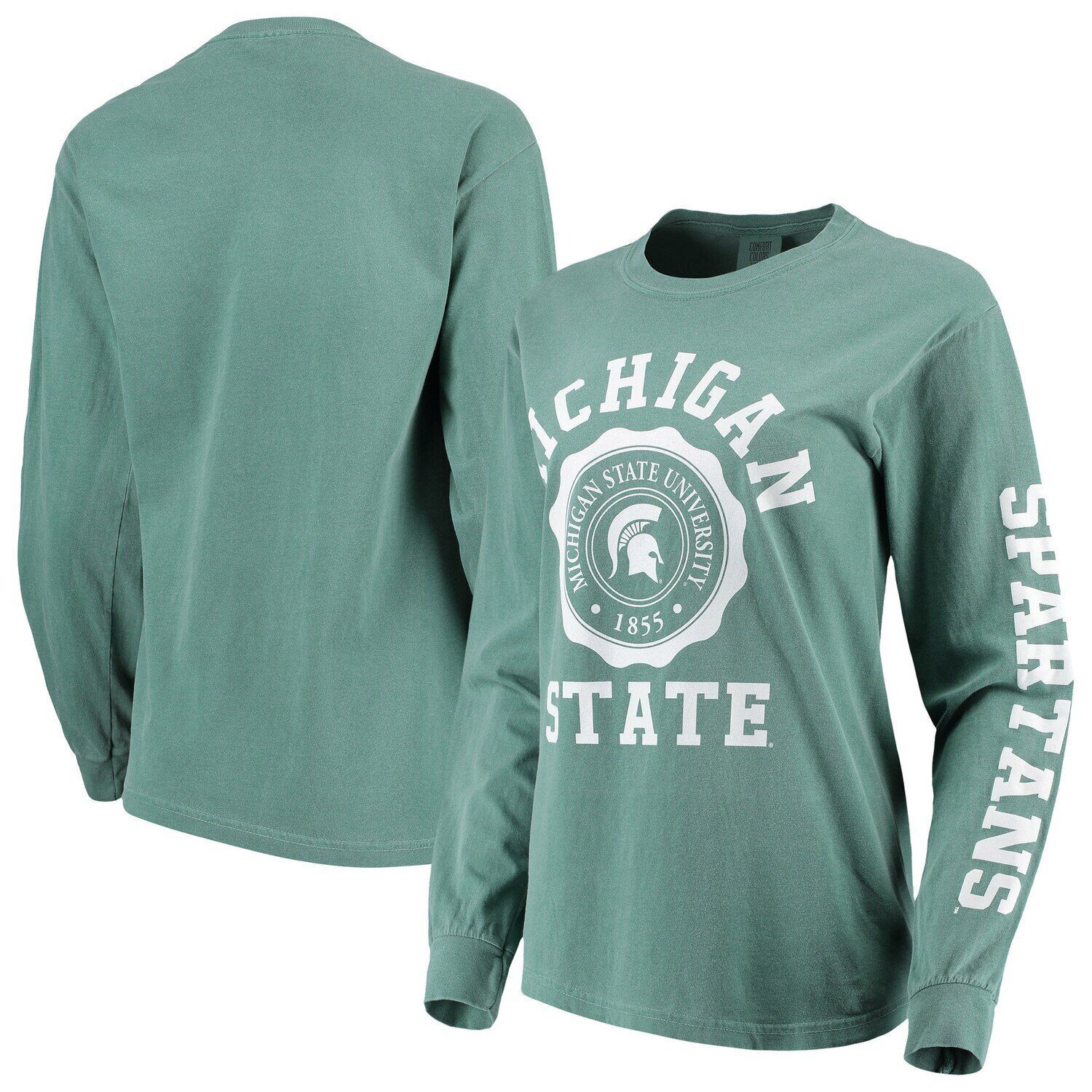 

Женская зеленая футболка Michigan State Spartans Oversized Comfort Colors с длинным рукавом и печатью университета, Зеленый