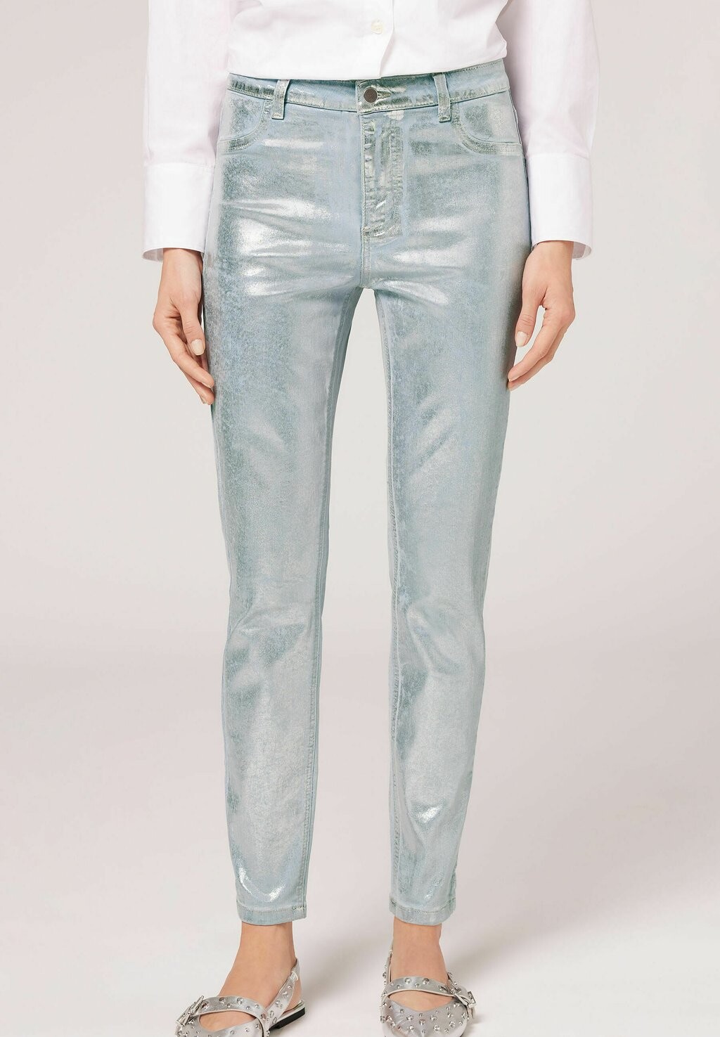 

Джинсы Slim Fit LAMINATE Calzedonia, цвет blau c blu jeans argento