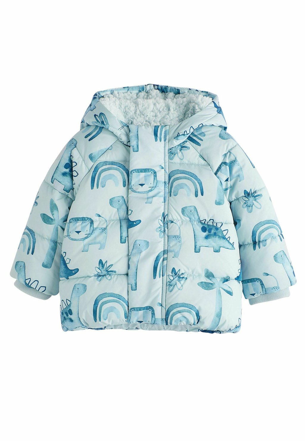 цена Зимняя куртка HOODED PUFFER Next, цвет blue dinosaur
