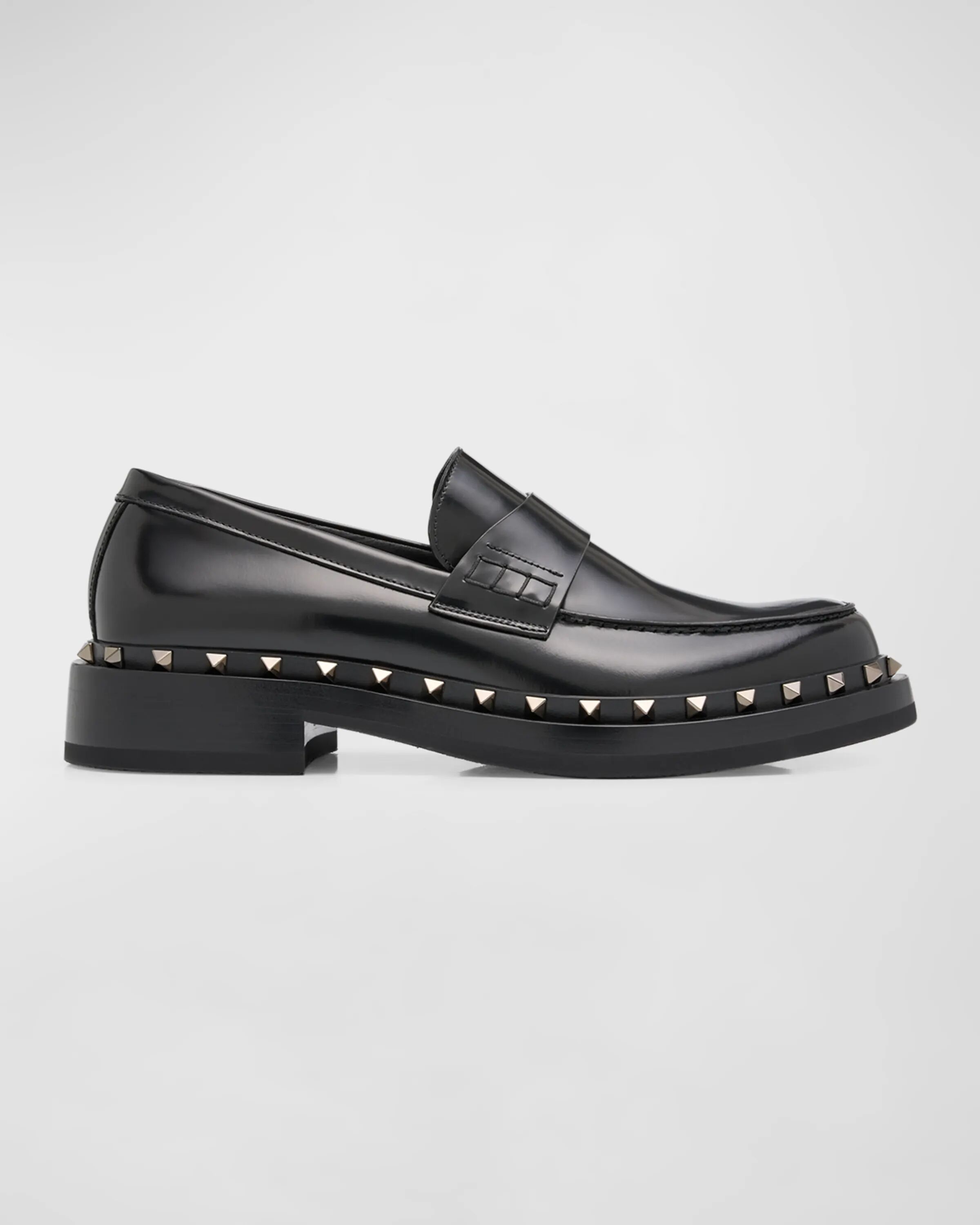 

Мужские пенни-лоферы Rockstud M-Way Valentino Garavani, цвет Black