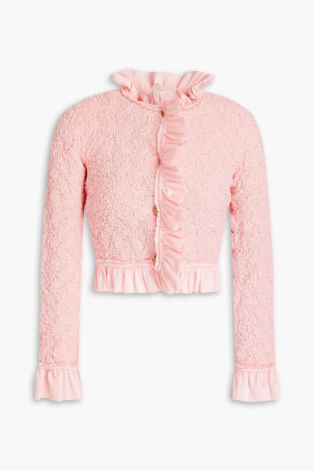 

Пиджак из атласного джерси с оборками и сборками Alexander Wang, розовый