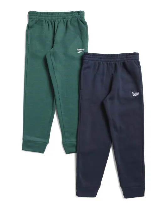 

Флисовые джоггеры Big Boy из 2 пар Reebok, зеленый