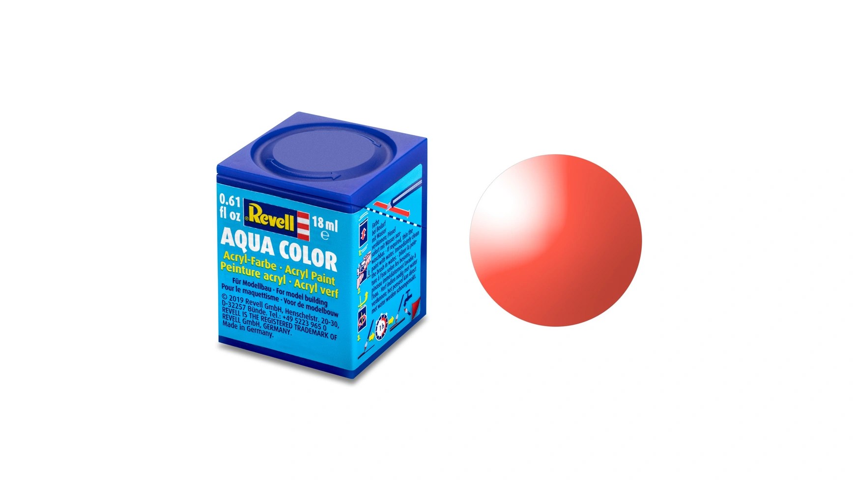 Revell Aqua Color Red, прозрачный, 18 мл revell цветная смесь aqua 100 мл