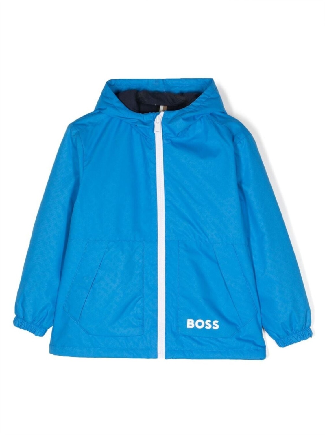 

BOSS Kidswear ветровка с капюшоном и логотипом, синий