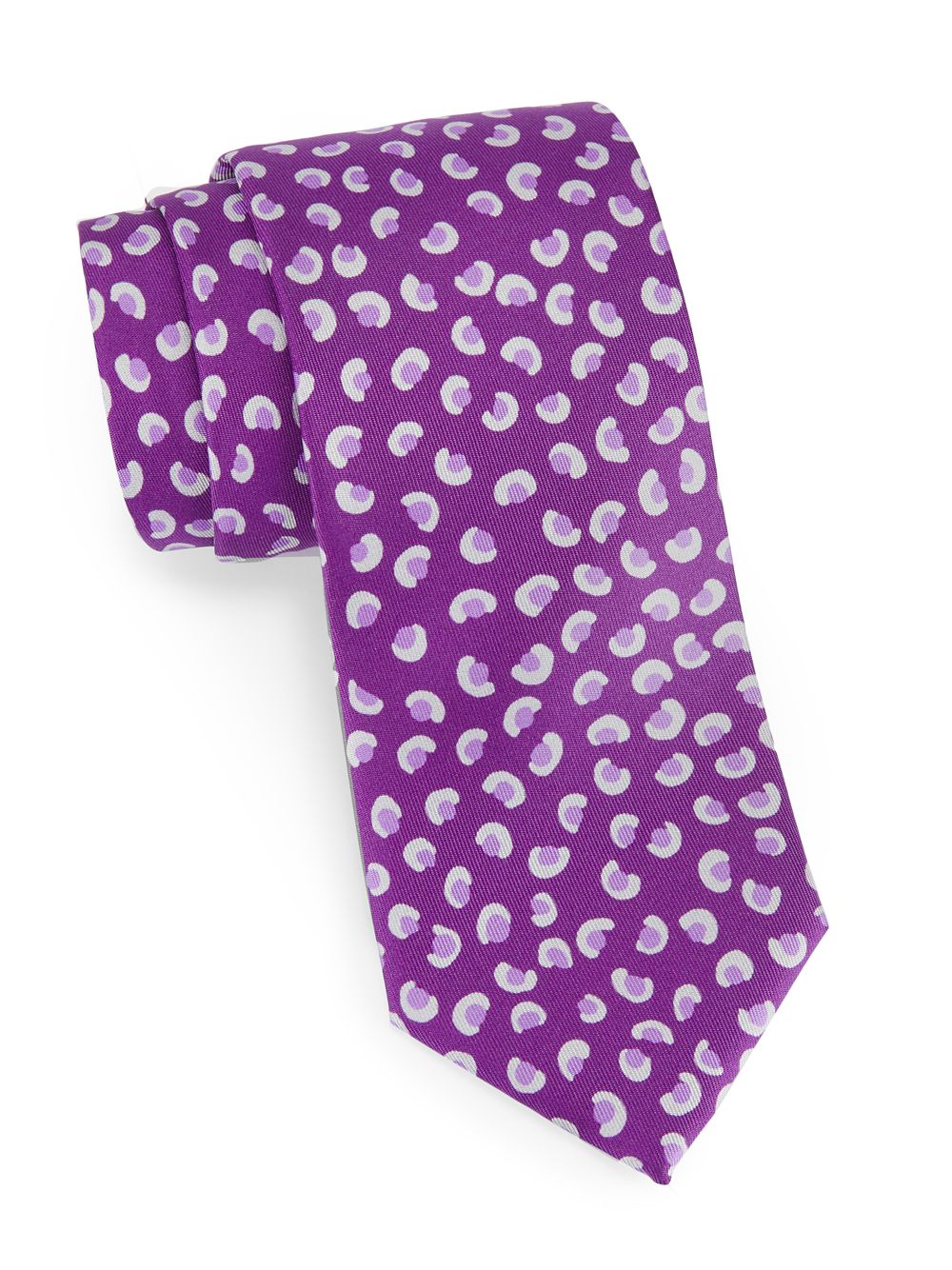 цена Бобовый шелковый галстук Charvet, фиолетовый