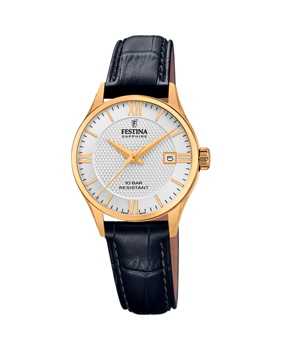 F20011/1 Черные кожаные женские часы Swiss Made Festina, черный наручные часы festina classics наручные часы festina f20011 1 золотой черный