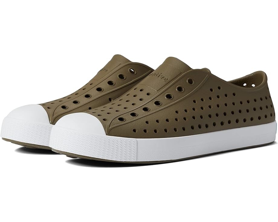 

Кроссовки Native Shoes Jefferson Slip-on Sneakers, цвет Utili Green/Shell White