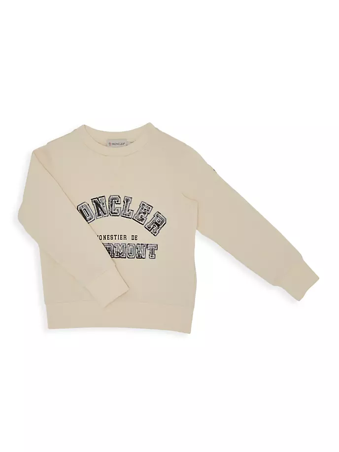 

Хлопковая толстовка с логотипом Little Kid's & Kid's Moncler, белый