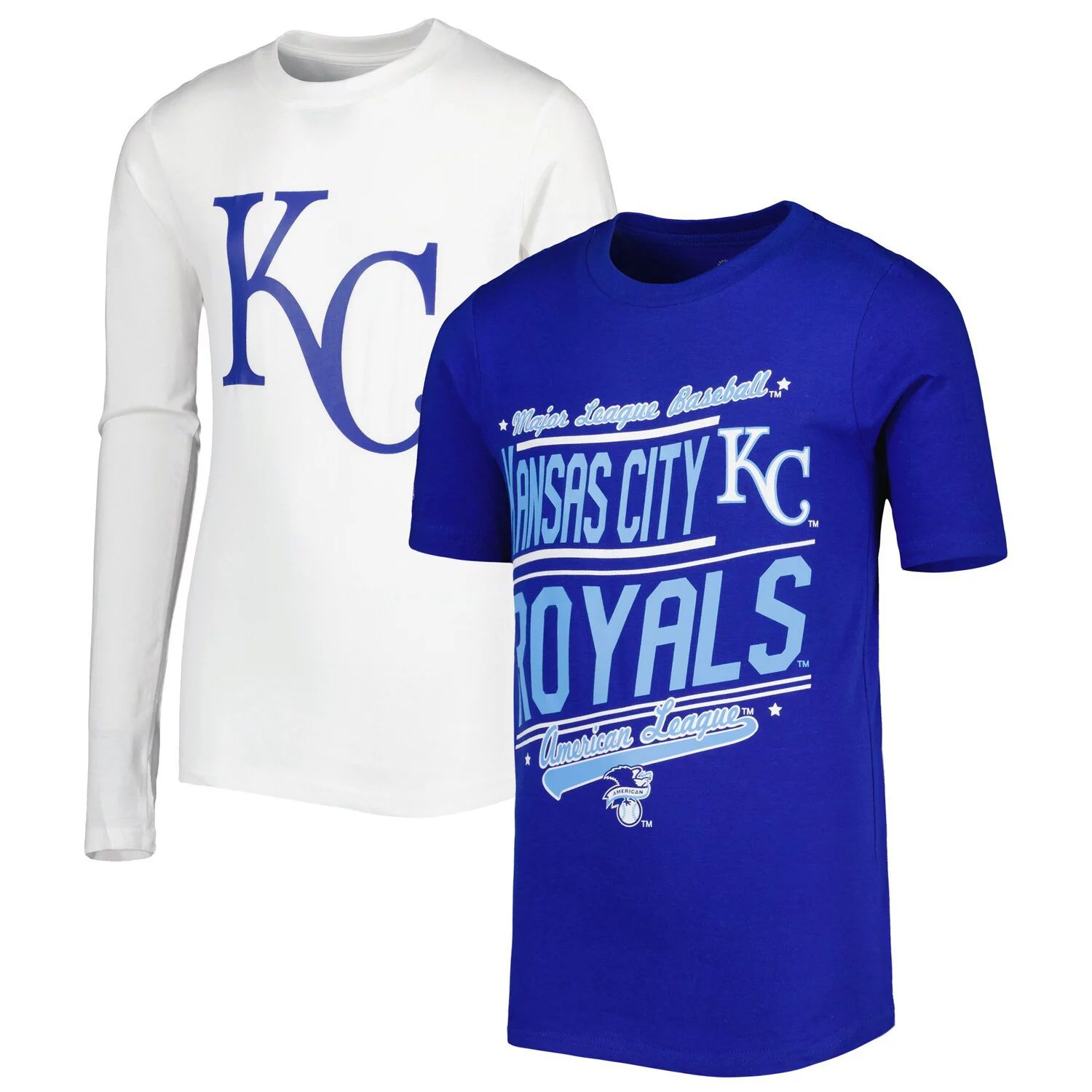 Комплект футболок Youth Stitches Royal/Белый Kansas City Royals Combo Stitches