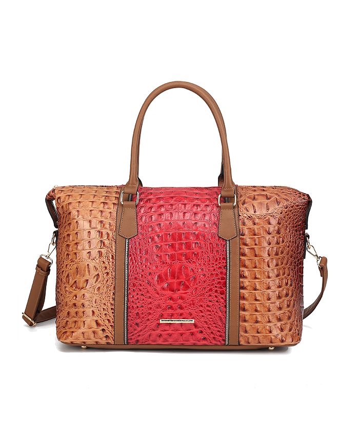 Женская спортивная сумка Raven с тиснением под крокодила от Mia K. MKF Collection, цвет Cognac