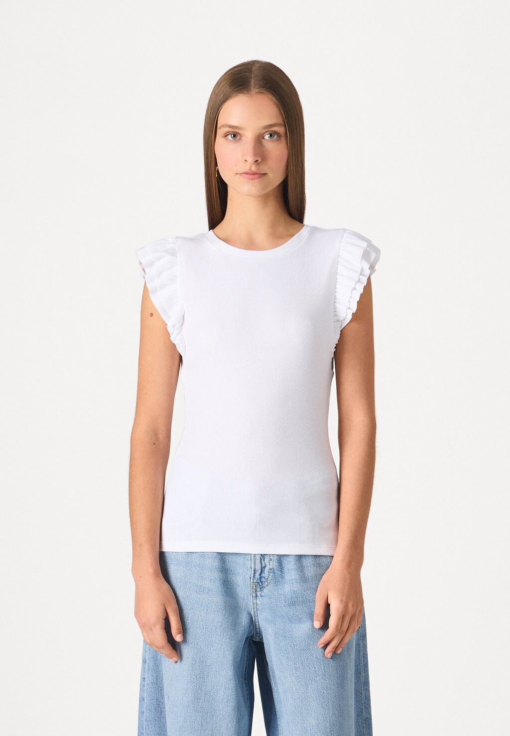 

Топ Ribbed Ruffle GAP, белый