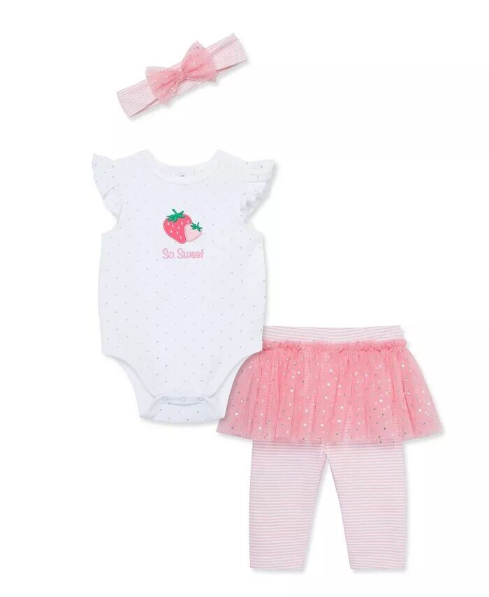 

Комплект скеггинга для маленьких девочек So Sweet с повязкой на голову Little Me, розовый