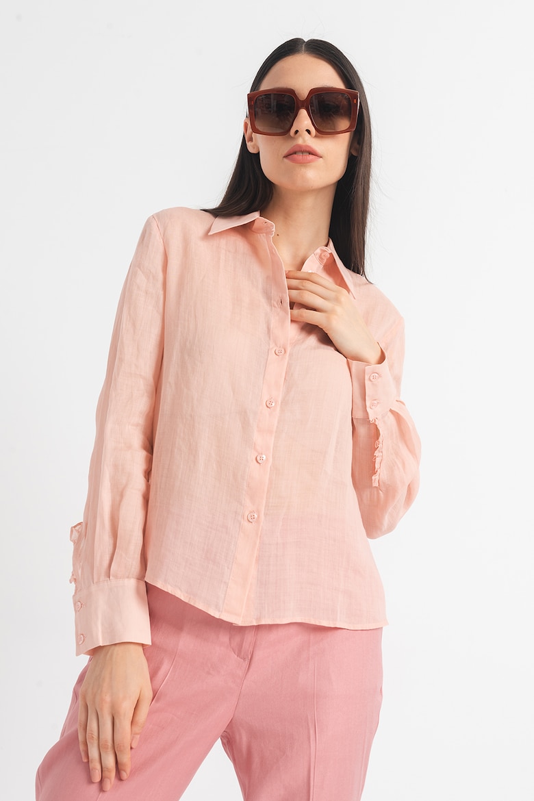 Рубашка рами с воротником Stefanel, розовый свободная рубашка с шелком stefanel лавандовый