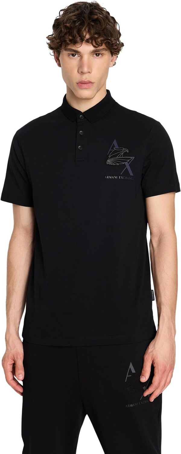 

Рубашка-поло AX Eagle Logo Polo Armani Exchange, черный