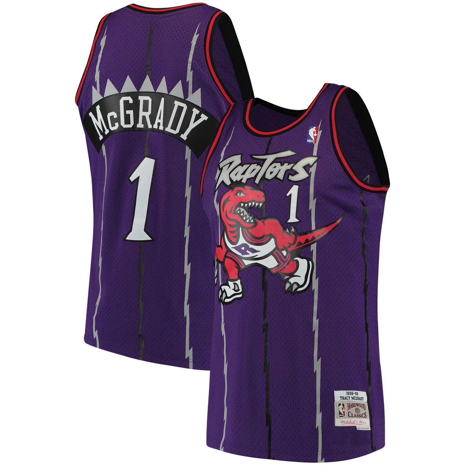 

Мужская майка Mitchell & Ness Tracy McGrady Purple Toronto Raptors 1998-99 гг. из твердой древесины Classics Swingman