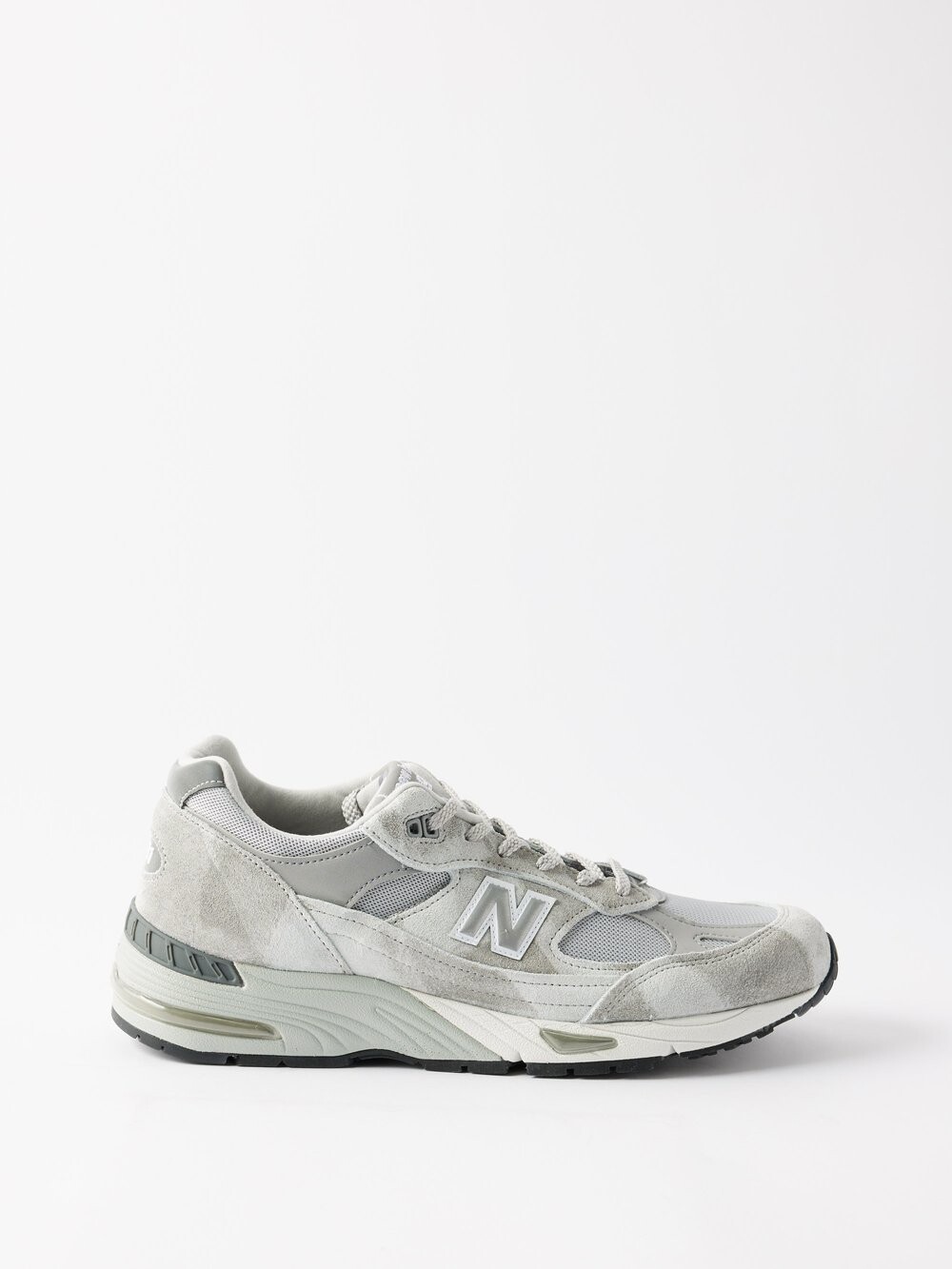 

Кроссовки made in uk 991 из замши и сетки. New Balance, серый
