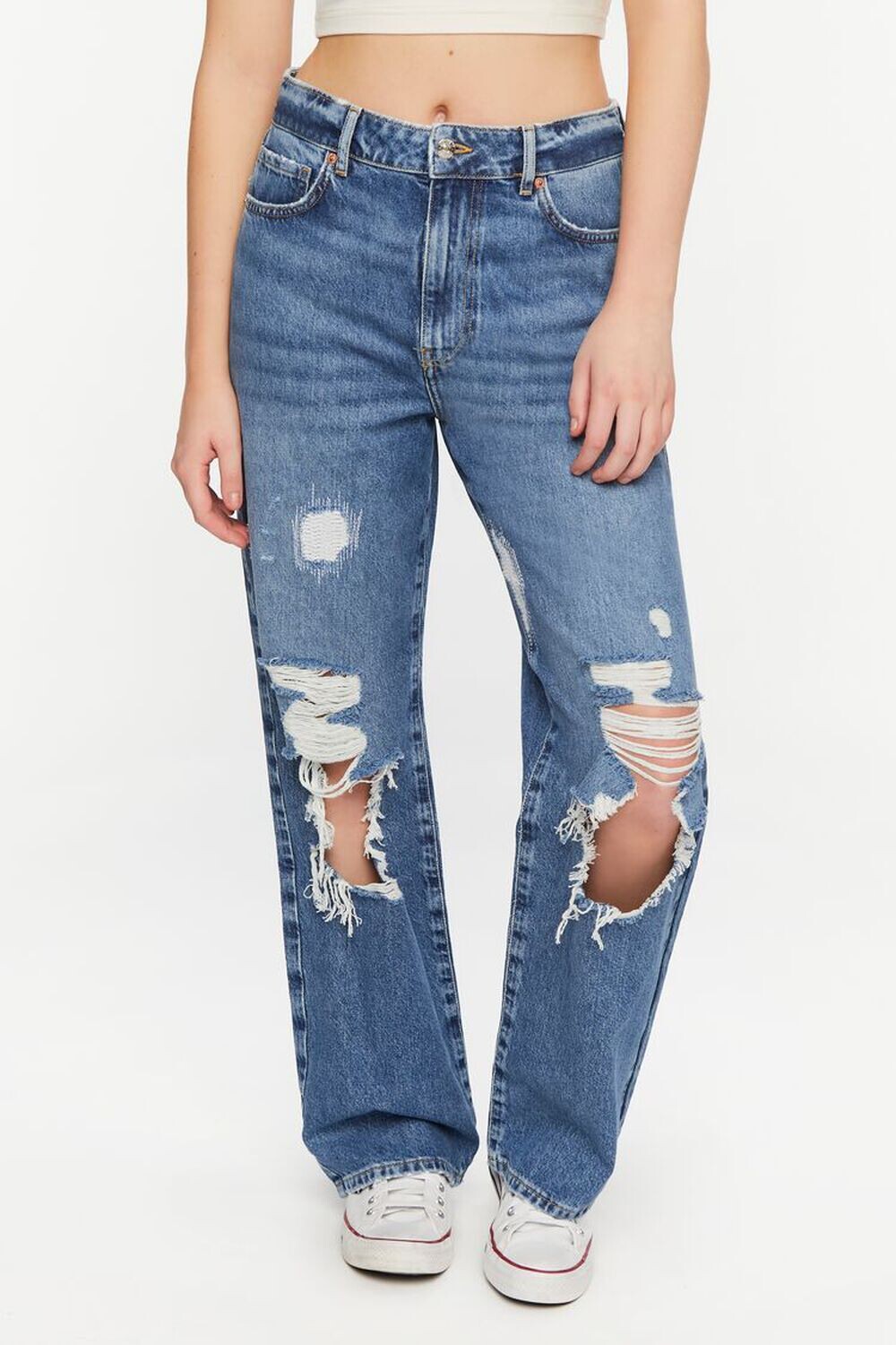 

Джинсы кроя 90-х годов из переработанного хлопка Forever 21, деним