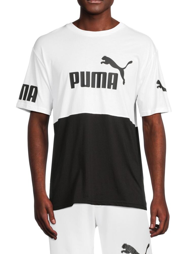 

Футболка с цветными блоками и логотипом Power Puma, цвет Puma White