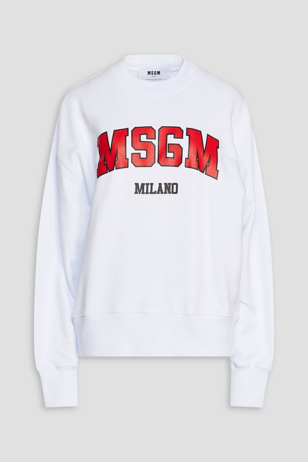 

Толстовка из французской хлопковой махры с логотипом MSGM, белый